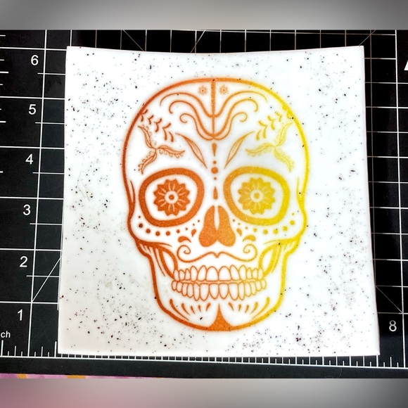 Studio Art Glass Hand Blown Sugar Skull Day of the Dead Hand Blown Glass Dish - Picture 5 of 10